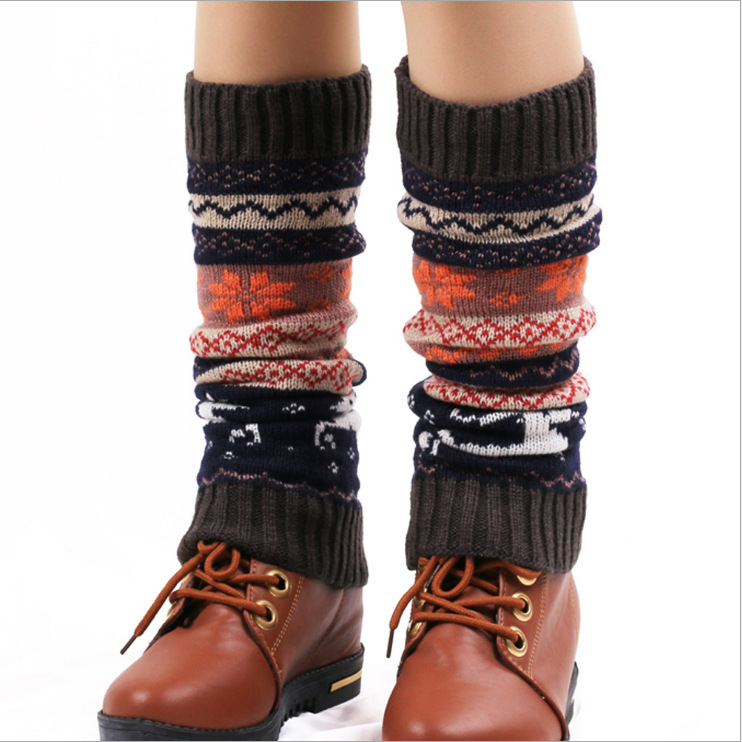 Thermal Sock Wool - Женские рождественские гетры из шерстяной вязки