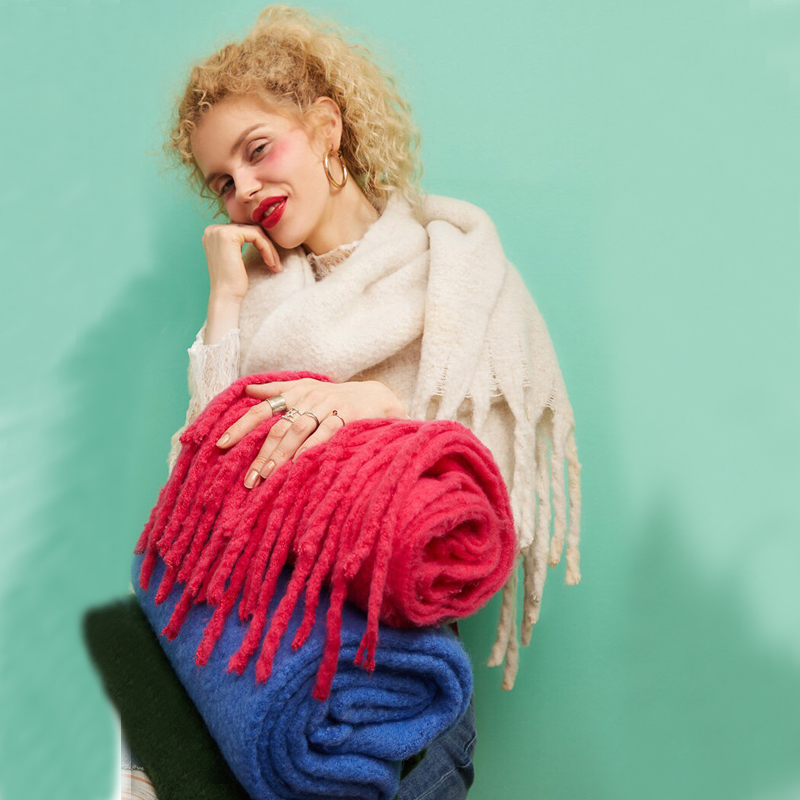 Cashmere Pashmina Wrap - Дизайнерский брендовый женский зимний шарф, однотонные