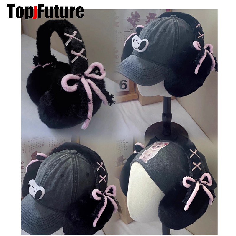 Earmuffs Foldable - Harajuku Y2k милые с бантом в