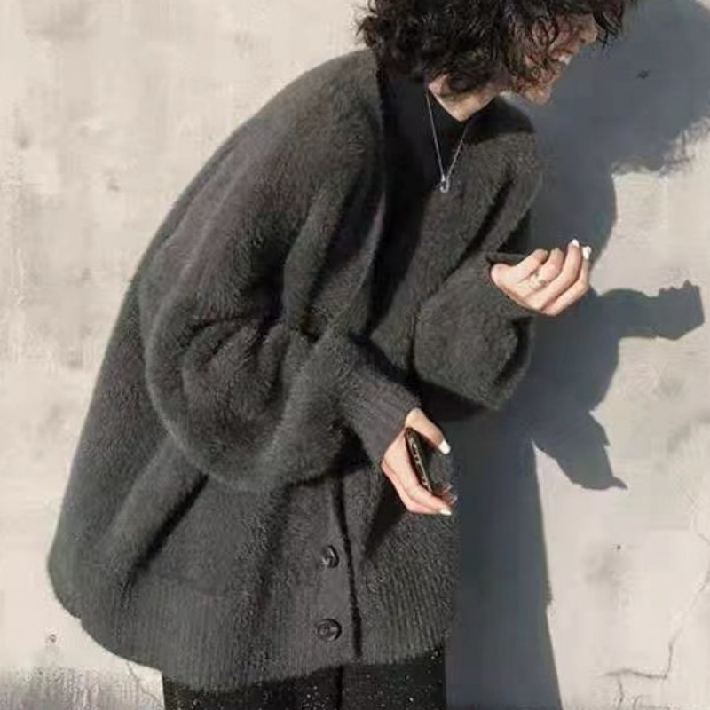 Wool Coat Peacoat - Свитер из искусственного меха норки, новый