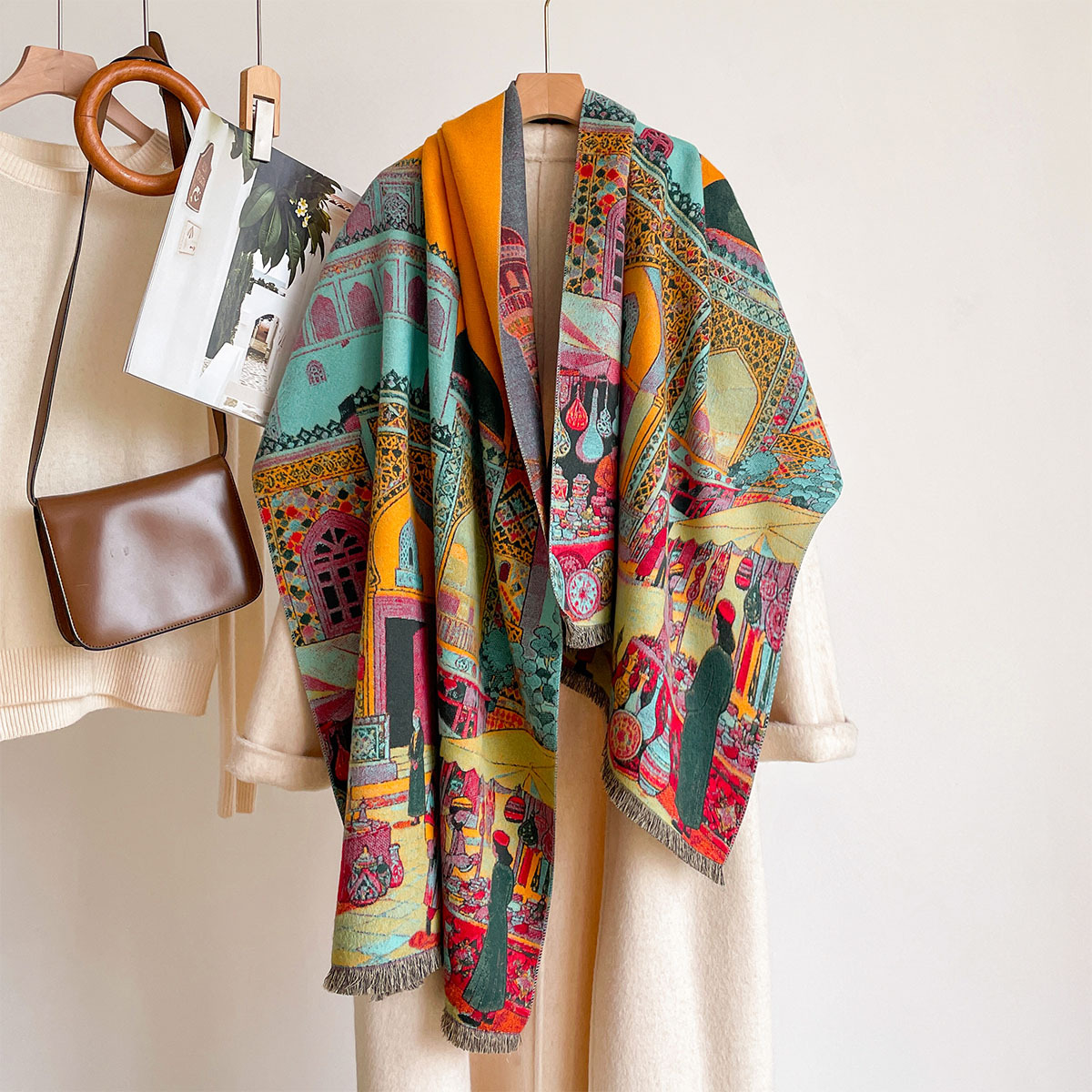 Cashmere Pashmina Wrap - Женский шарф из искусственного кашемира, двусторонний
