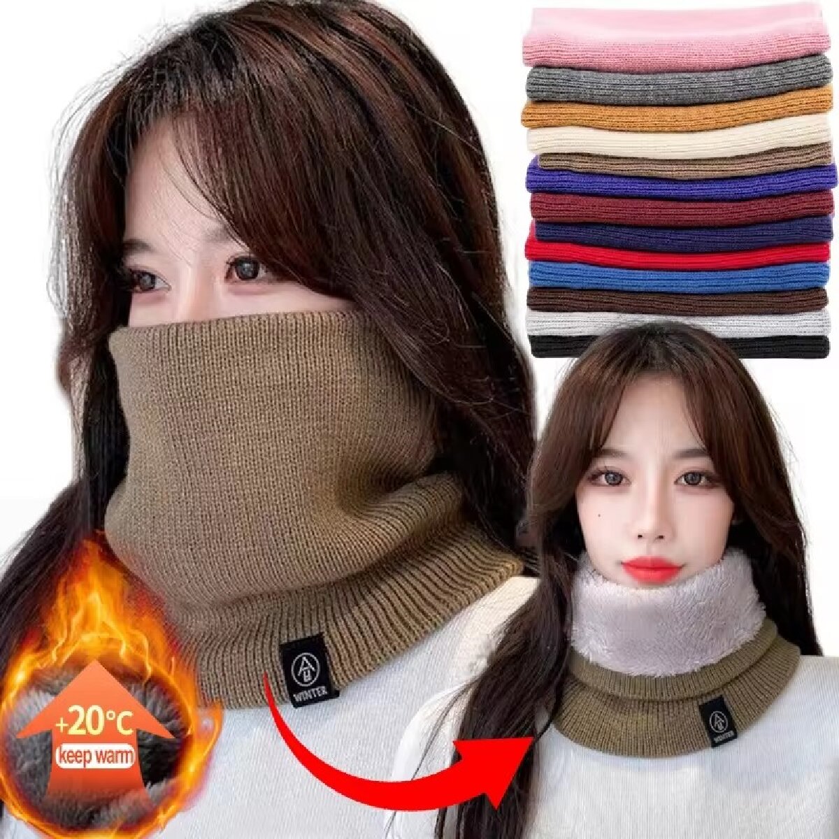 Тёплый зимний плюшевый шарф-му – обзор и цена Winter Headband Fleece